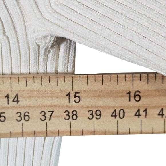 ALC Women Dress Ivory Size M Ribbed Bodycon Minimalist Chic Elegant Date Night - Picture 5 of 14